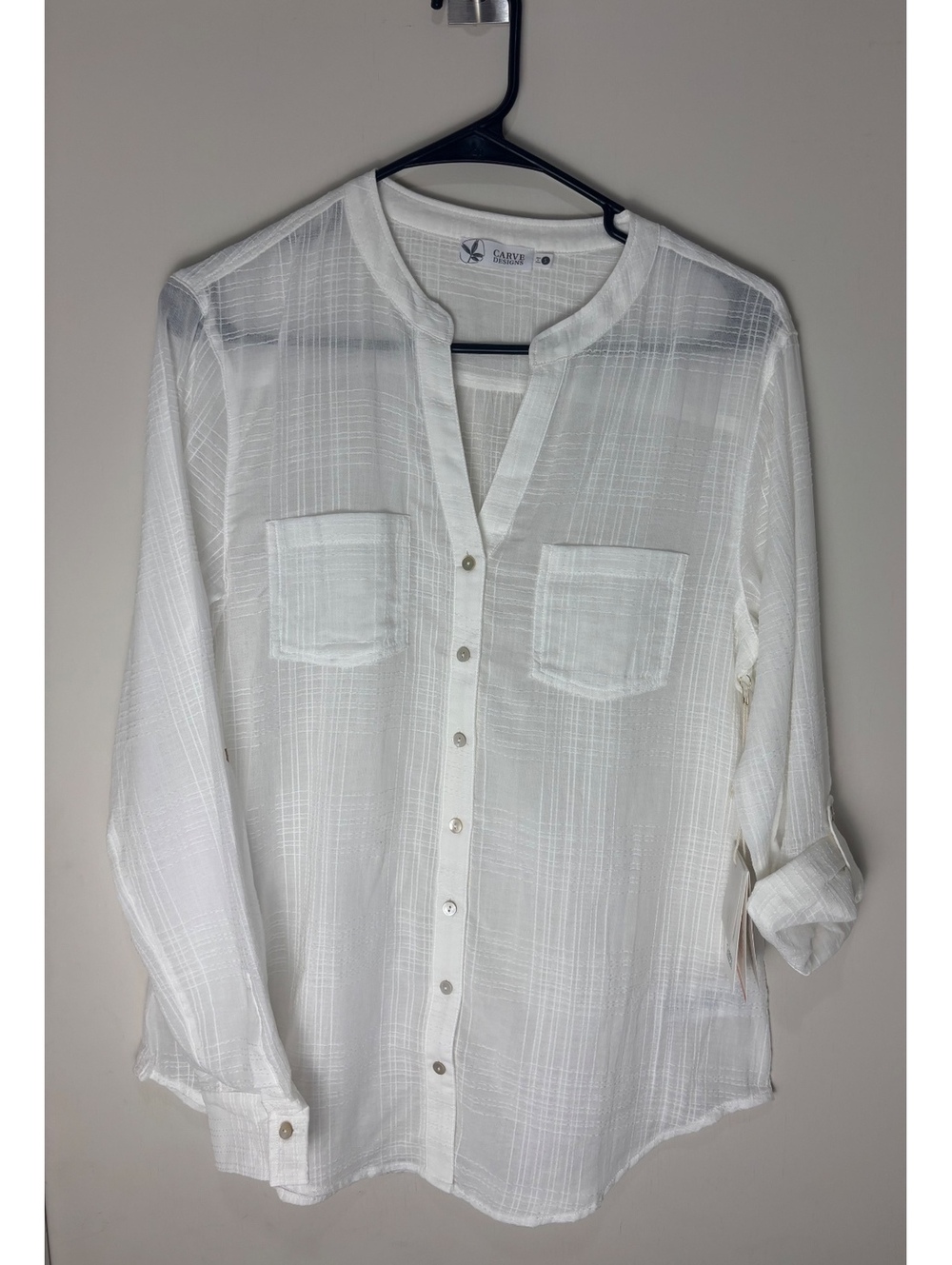 Carve Designs Dylan Textured Tunic Womens S White Organic Cotton NWT